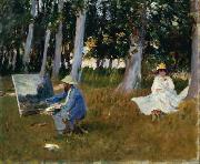 John Singer Sargent Claude Monet Painting by the Edge of a Wood oil painting on canvas